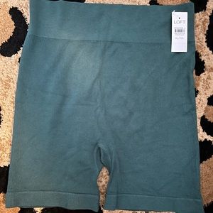 NWT Size XL/XXL Loft Turquoise High Waist Biker Shorts Ribbed